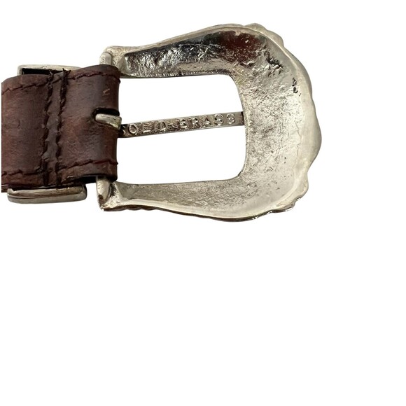 Vintage Brown Woven Strand Leather w Solid Brass Buckle  Size S - Picture 7 of 11